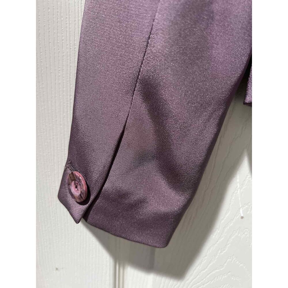 Tahari Womens Blazer Jacket Heart Buttons Silk Purple Size 4 A001628 - Picture 5 of 9